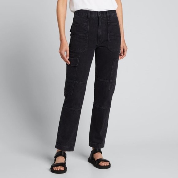 NWOT SLVRLAKE Savior High-Rise Utility Jeans in Shadow Ridge (Black) Sz. 31 - Picture 1 of 12